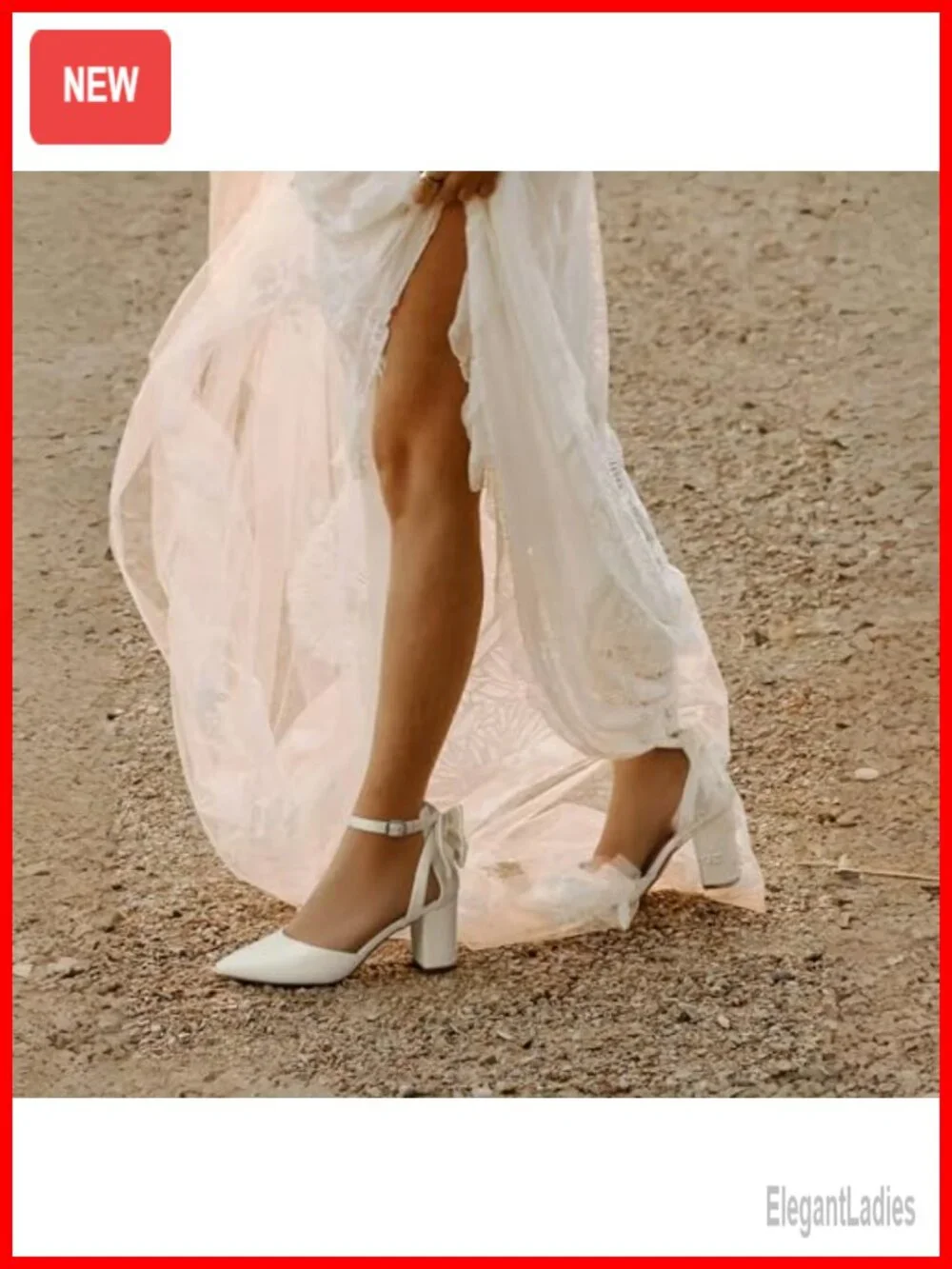 Closed Pointed Toe Heels with Bow Low Chunky Block Heel Ankle Strap D'Orsay